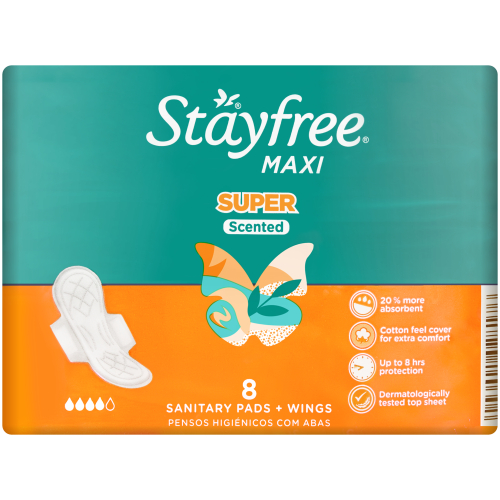 STAYFREE Super Thick Scented Maxi Pads With Wings 8's
