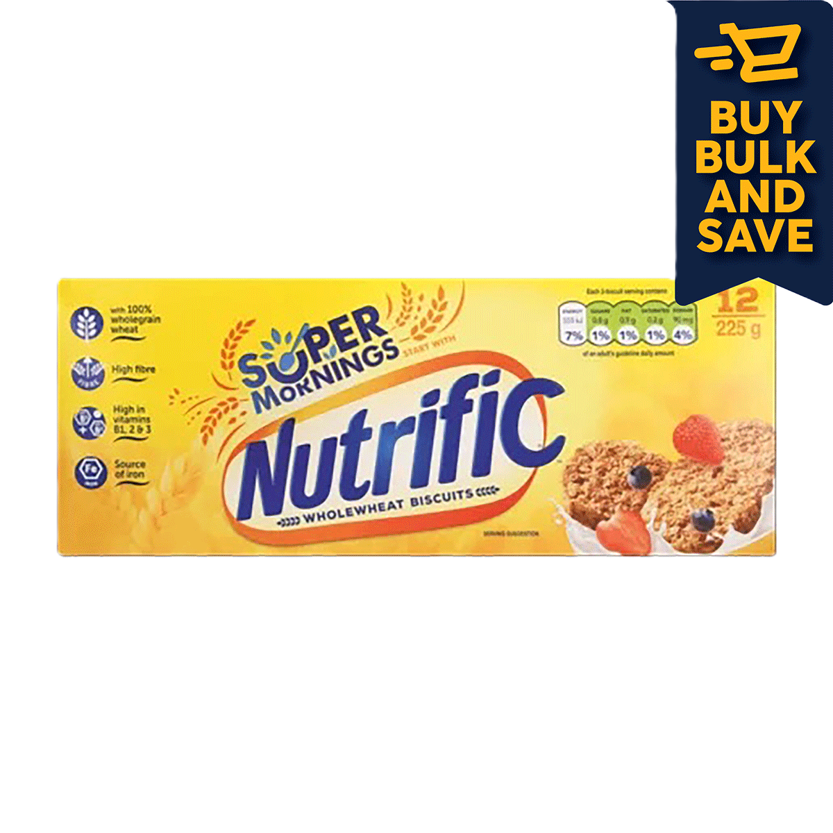 NUTRIFIC Wheat Biscuits 225g x 12